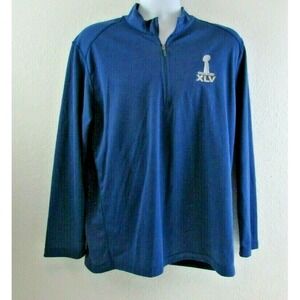 NFL Super Bowl‎ XLV Men's Large Blue Pullover 1/4 Zip North End Sport